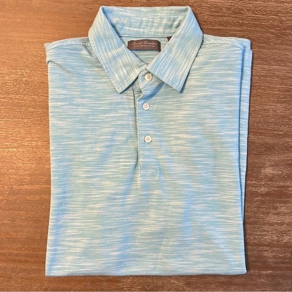 Daniel Cremieux Blue Polo Shirt with Heathered Texture - Picture 1 of 6